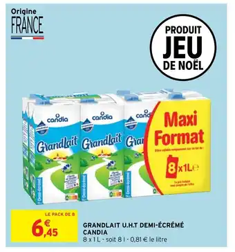 Intermarché Hyper Grandlait U.H.T. Demi-écrémé Candia offre