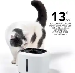 Stokomani La fontaine à eau pour chat avec usb offre