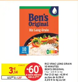 Intermarché Express Riz vrac long grain 10 minutes ben's original offre