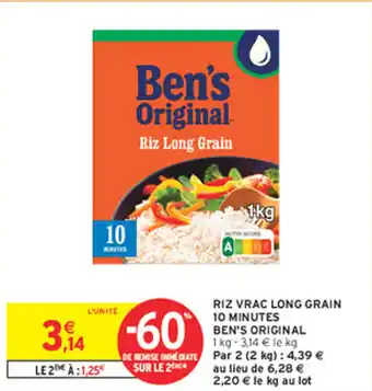 Intermarché Express Riz vrac long grain 10 minutes ben's original offre