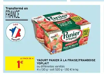 Intermarché Hyper Yaourt Panie A La Fraise/Framboise Yoplait offre