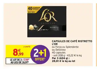 Intermarché Hyper Capsules De Café Ristretto L'or offre