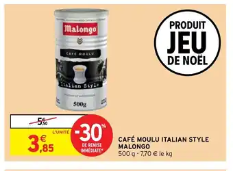 Intermarché Hyper Café Moulu Italian Style Malongo offre