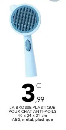 Stokomani La brosse plastique pour chat anti-poils offre