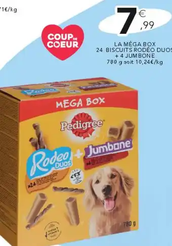 Stokomani PEDIGREE La méga box 24 biscuits rodéo duos +4 jumbone offre