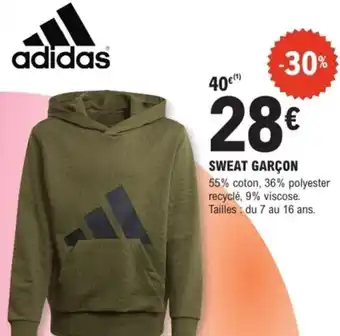 E.Leclerc Sport Adidas sweat garçon offre