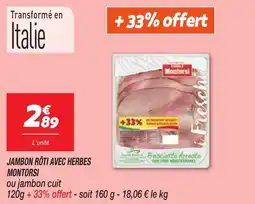 Netto MONTORSI Jambon roti avec herbes offre