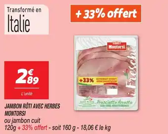 Netto MONTORSI Jambon roti avec herbes offre