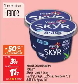 Netto YOPLAIT Yaourt skyr nature 0% offre