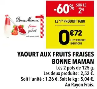 Supeco Yaourt aux fruits fraises bonne maman offre