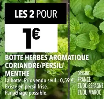 Supeco Botte herbes aromatique coriandre/persil/ menthe offre