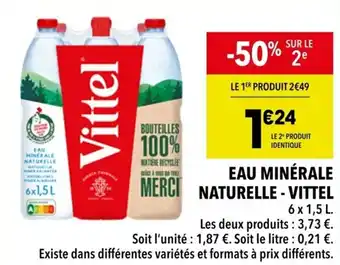 Supeco Eau minérale naturelle - vittel offre