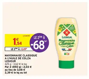 Intermarché Hyper Mayonnaise Classique A L'Huile De Colza Lesieur offre