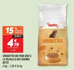 Netto NETTO Croquettes mix pour chat à la volaille & aux légumes offre