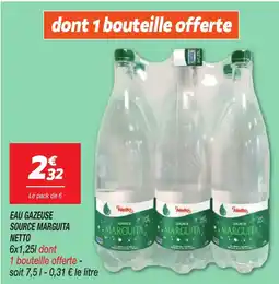 Netto NETTO Eau gazeuse source marguita offre