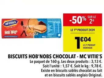 Supeco Biscuits hob'nobs chocolat - mc vitie's offre