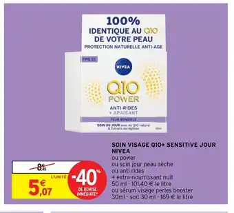 Intermarché Hyper Soin Visage Q10 + Sensitive Jour Nivea offre
