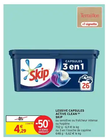 Lessive Capsules Active Clean Skip