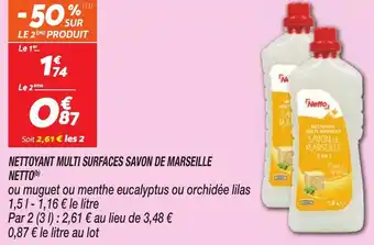 Netto NETTO Nettoyant multi surfaces savon de marseille offre