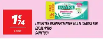 Netto SANYTOL Lingettes désinfectantes multi usages x96 eucalyptus offre