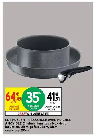Intermarché Hyper Lot Poéle + 1 Casserole Avec Poignee offre