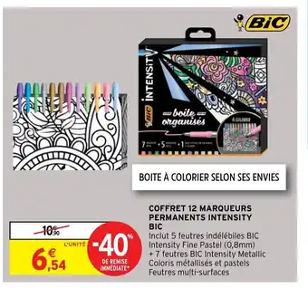 Intermarché Hyper Coffret 12 Marqueurs Permanents Intensity Bic offre