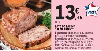 E.Leclerc Pâté de lapin "jean brient" offre