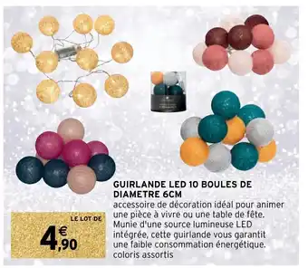 Intermarché Guirlande Led 10 Boules De Diametre 6Cm offre