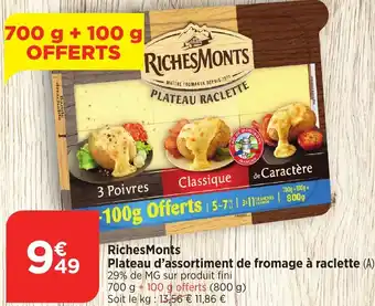 Bi1 RichesMonts Plateau d'assortiment de fromage à raclette offre