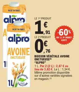 E.Leclerc "ALPRO" Boisson végétale avoine onctueuse offre