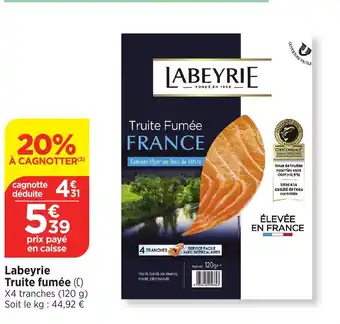 Bi1 Labeyrie Truite fumée offre