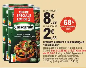 E.Leclerc "CASSEGRAIN" Légumes cuisinés à la provençale offre