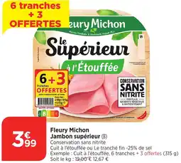 Bi1 Fleury Michon Jambon supérieur offre