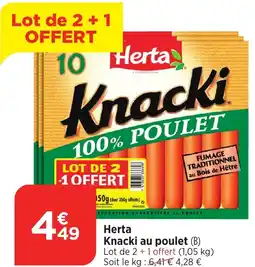 Bi1 Herta Knacki au poulet offre