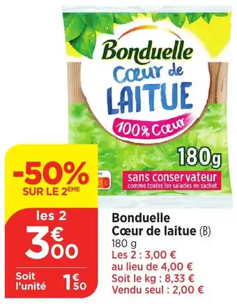 Bi1 Bonduelle Cœur de laitue offre