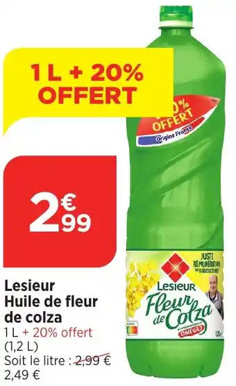 Bi1 Lesieur Huile de fleur de colza offre