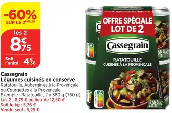 Bi1 Cassegrain Légumes cuisinés en conserve offre