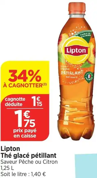 Bi1 Lipton Thé glacé pétillant offre