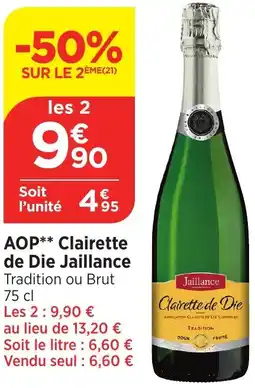 Bi1 AOP Clairette de Die Jaillance offre