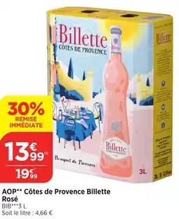 Bi1 AOP Côtes de Provence Billette Rosé offre