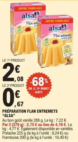 E.Leclerc "ALSA" Préparation flan entremets offre