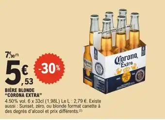 E.Leclerc "CORONA EXTRA" Bière blonde offre