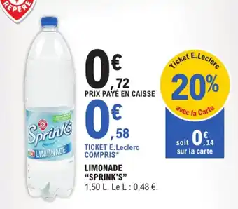 E.Leclerc "SPRINK'S" Limonade offre