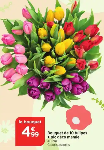 Bi1 Bouquet de 10 tulipes + pic déco mamie offre