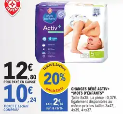 E.Leclerc "MOTS D'ENFANTS" Changes bébé activ+ offre