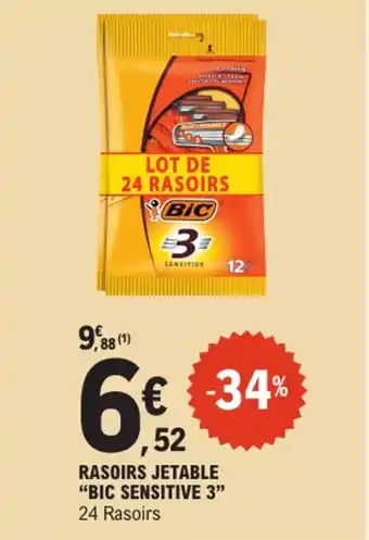 E.Leclerc "BIC SENSITIVE 3"  Rasoirs jetable offre