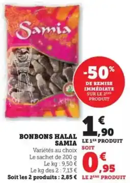 Hyper U Bonbons halal samia offre