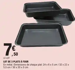 E.Leclerc Lot de 3 plats à four offre