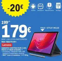 E.Leclerc LENOVO Pack tablette m11 offre