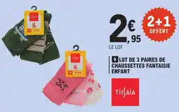 E.Leclerc TISSAIA Lot de 3 paires de chaussettes fantaisie offre